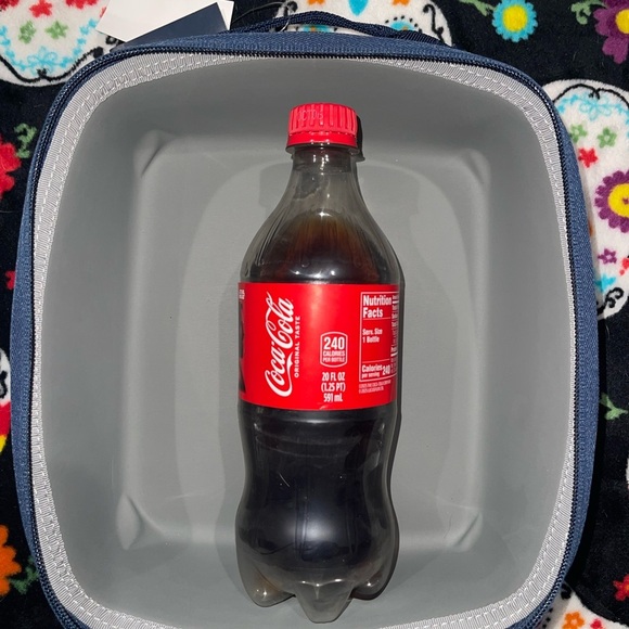 Lands' End Navy Lunch Bag with Gold Emojis - Picture 6 of 6